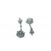 Earrings Silver 925 Sterling Dangle Drop Women Marcasite Stone Handmade B608